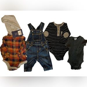 OLD NAVY/ ME & HENRY Infant Overalls and Onesies Lot- Size 0-3 Months